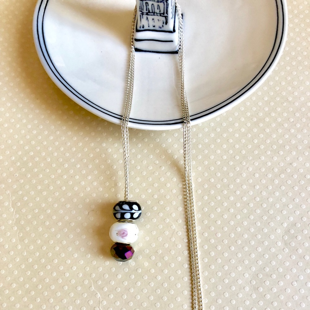 Silver Interchangeable Lampwork Beads Necklace - image 4